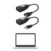 BEIDUOYANG 1 Pair USB to RJ45 LAN Ethernet Extension Cable Adapter 50M Distance Extender Converter Over Cat5E/6 Cord Computer Ethernet Extender Adapterethernet Cord USB Over Cat5e, black view 2