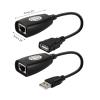 BEIDUOYANG 1 Pair USB to RJ45 LAN Ethernet Extension Cable Adapter 50M Distance Extender Converter Over Cat5E/6 Cord Computer Ethernet Extender Adapterethernet Cord USB Over Cat5e, black view 3
