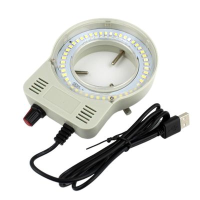 JOEBO Microscope Kit 48pcs LED USB Output Adjustable Ring Light Lamp for Industry Stereo Microscope Camera 5V Microscope Lens Adapters (Color : White)
