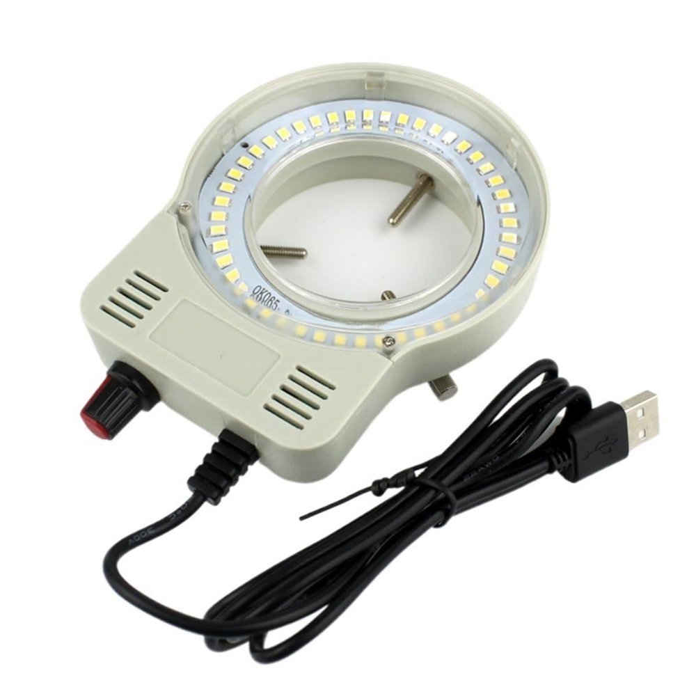 JOEBO Microscope Kit 48pcs LED USB Output Adjustable Ring Light Lamp for Industry Stereo Microscope Camera 5V Microscope Lens Adapters (Color : White)