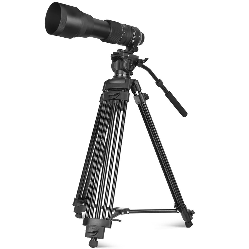 Kadxyan 76" Pro Video Tripod, Heavy Duty Aluminum Alloy Camera Tripod Stand, with 360 Degree Fluid, Height Adjustable, Camcorder Head, Quick Release Plate, for DSLR Camera, Telephoto Camera