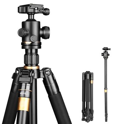 Kadxyan Portable Tripod Kit, 4-Sections Tripod for SLR Camera, Aluminum DSLR Tripod Monopod with 36mm Ball Head, Travel Tripods 8KG Load Capacity with Carry Bag