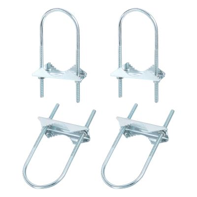 uxcell 4pcs Antenna Mast Cross-Over Bracket Kit U-Bolt Clamp Mounting Hardware V Jaw Bracket for Outdoor Antenna, M6x52x140mm