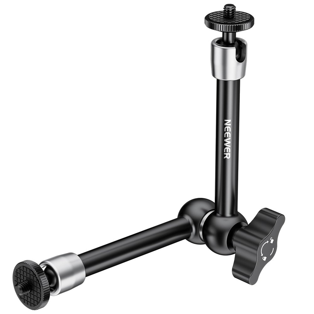 NEEWER 9.8"/25cm Adjustable Friction Magic Arm with 1/4" Screw on Both Ends, Compatible with SmallRig Cage, Flash/LED Light/Microphone/Monitor/SuperClip, Max Load 4.4lb/2kg, ST08