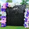 Black Shimmer Wall Panels Backdrop Decoration, 12 * 12 inch Sequin Square Shimmer Decor for Balloon Garland Arch Kit Halloween Birthday Party Supplies view 3