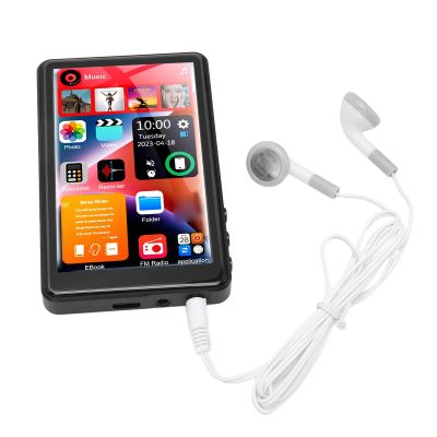 MP3 Player, Portable MP3 1000mAh 4.0 Inch 1080P HiFi Sound with Charging Cable for Electric Book for FM Radio (Black)