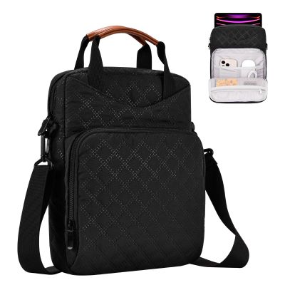 9-11 Inch Tablet Sleeve Bag, Padded Carrying Travel Case for iPad Pro 11-in (M4), iPad 10.9 (10th Gen), iPad Air 11-in (M2), Galaxy Tab S9/S8, with Shoulder Strap (Classic Black)