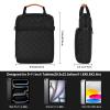 9-11 Inch Tablet Sleeve Bag, Padded Carrying Travel Case for iPad Pro 11-in (M4), iPad 10.9 (10th Gen), iPad Air 11-in (M2), Galaxy Tab S9/S8, with Shoulder Strap (Classic Black) view 3