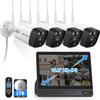OOSSXX (IPS Monitor) 2-Antennas Enchance Outdoor Security Camera System Wireless with Monitor WiFi Home Surveillance System 5.0MP Video Surveillance, IP67 Dustproof Waterproof view 1