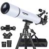 Telescope for Adults High Powered, 80mm Aperture 900mm Professional Refractor Telescope for Adults & Beginners, Compact and Portable Travel Telescopio with Carrying Bag and Designed Phone Adapter view 1