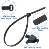YuGtcen Push Mount Zip Ties, 8 inch Cable Zip Tie with Stainless Steel Metal Tooth Locking Device, Self Locking Straps Heavy Duty Nylon Zip Tie Clips (200pcs,8") view 3