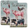 GTABVECT Summer Rooster Pig Cow Case for iPad iPad Mini 5/4/3/2/1(7.9- Inch) iPad Mini 6 (8.3-inch, 2021) with Pencil Holder, Protective Case with Soft TPU Back, Auto Sleep/Wake Cover view 1