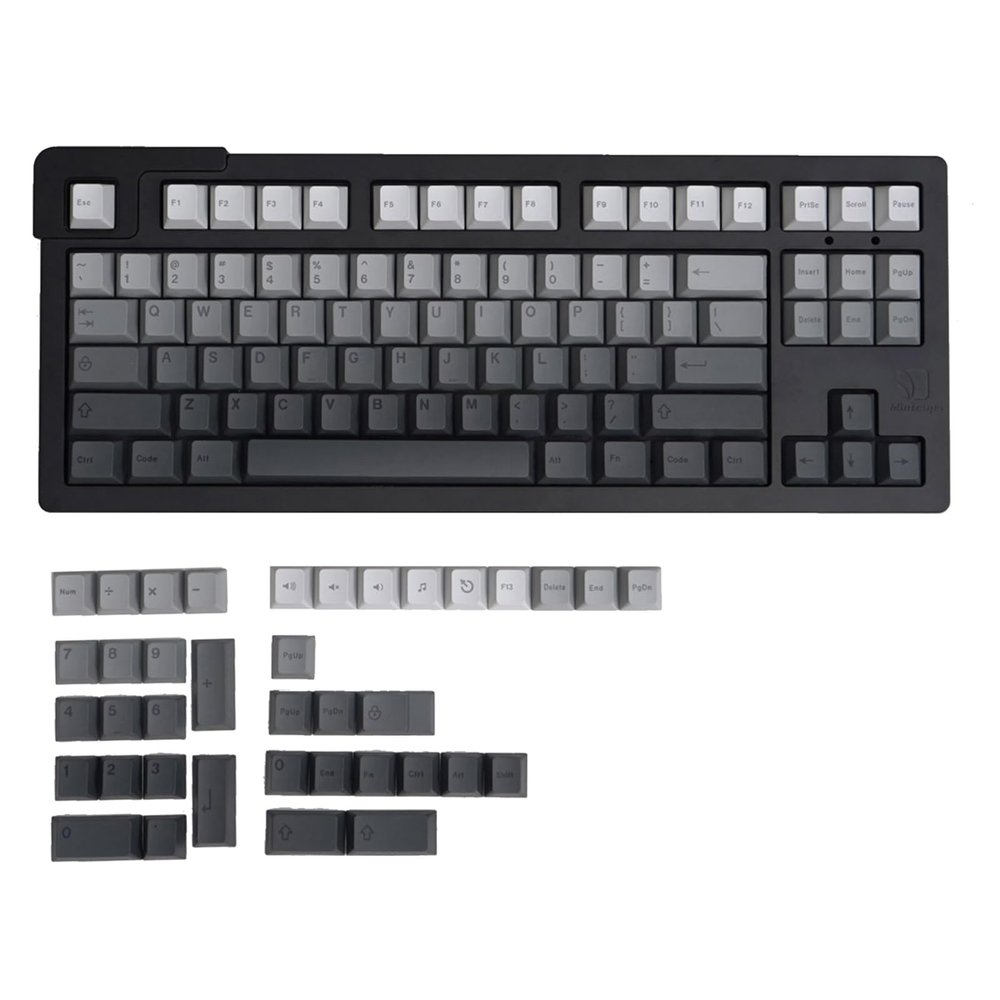 125PCS Gray Keycap Dye Sublimation CherryProfile PBT Keycaps CherryOriginal Height Original for Keyboard Keycap 125 Keys Game Keyboard Keycaps CherryProfile Thick PBT Dye Sublimation Gray Set
