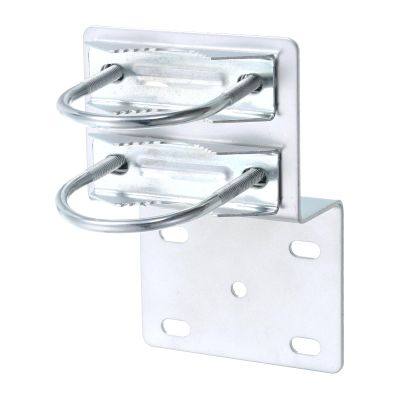 uxcell Antenna Pole Mounting Kit-Z-Bracket with Double U-Bolt Clamp Pole Mounting Kit for Outdoor Antenna