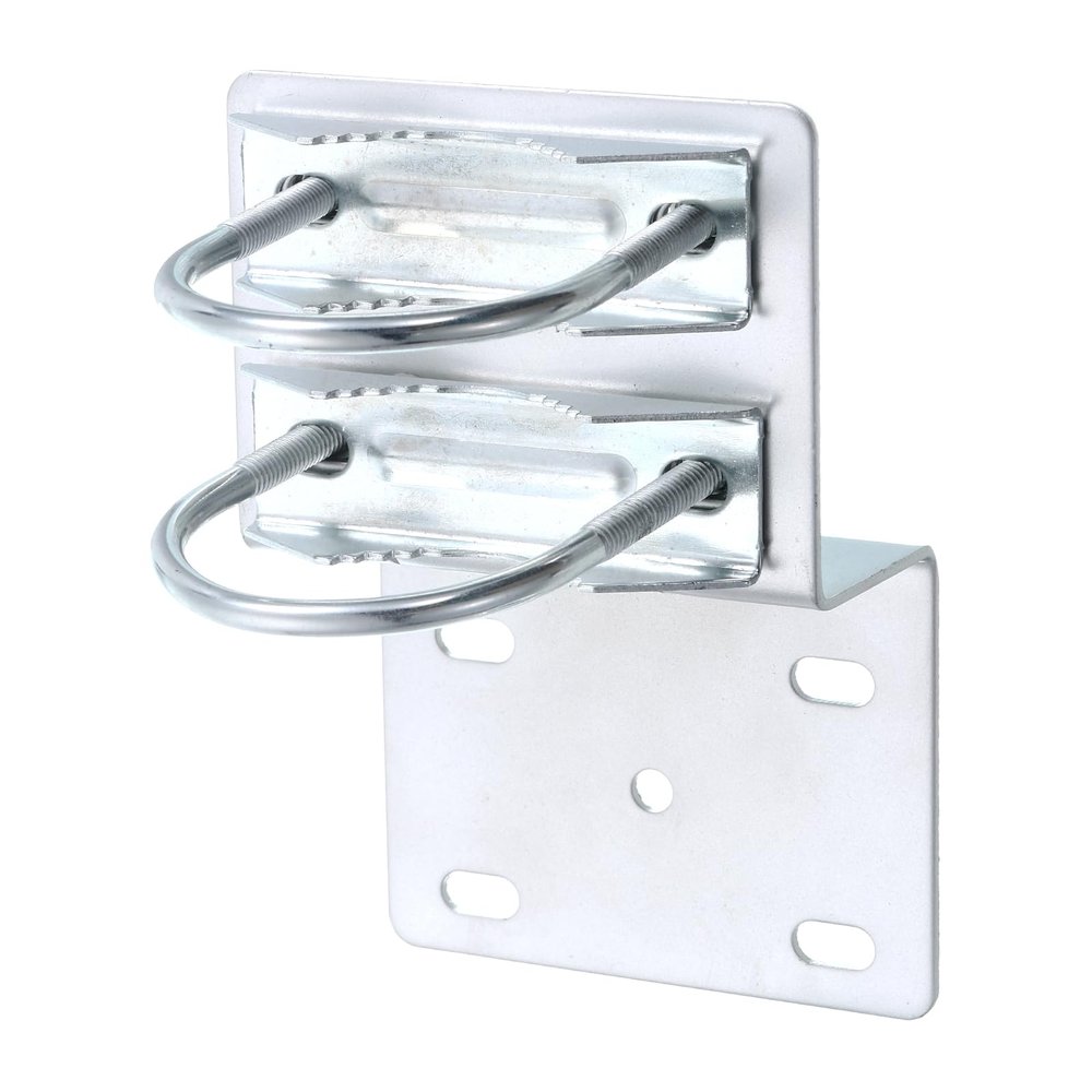 uxcell Antenna Pole Mounting Kit-Z-Bracket with Double U-Bolt Clamp Pole Mounting Kit for Outdoor Antenna