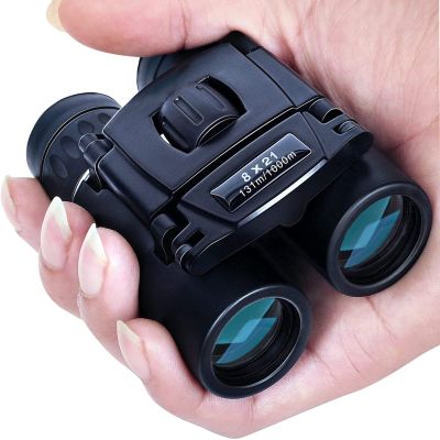DJXIK Folding Portable Binoculars. HD Compact Travel Mini Telescope. Bak4 Optics Lenes Easy to Focus, for Concert Soccer Events.