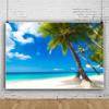 YongFoto 9x6ft Beach Palm Tree Backdrop Summer Island Seaside Hawaiian Seashore Waterside Blue Sky Ocean Wave Sunbathing Photography Background Birthday Party Bridal Shower Photo Props Polyester view 3