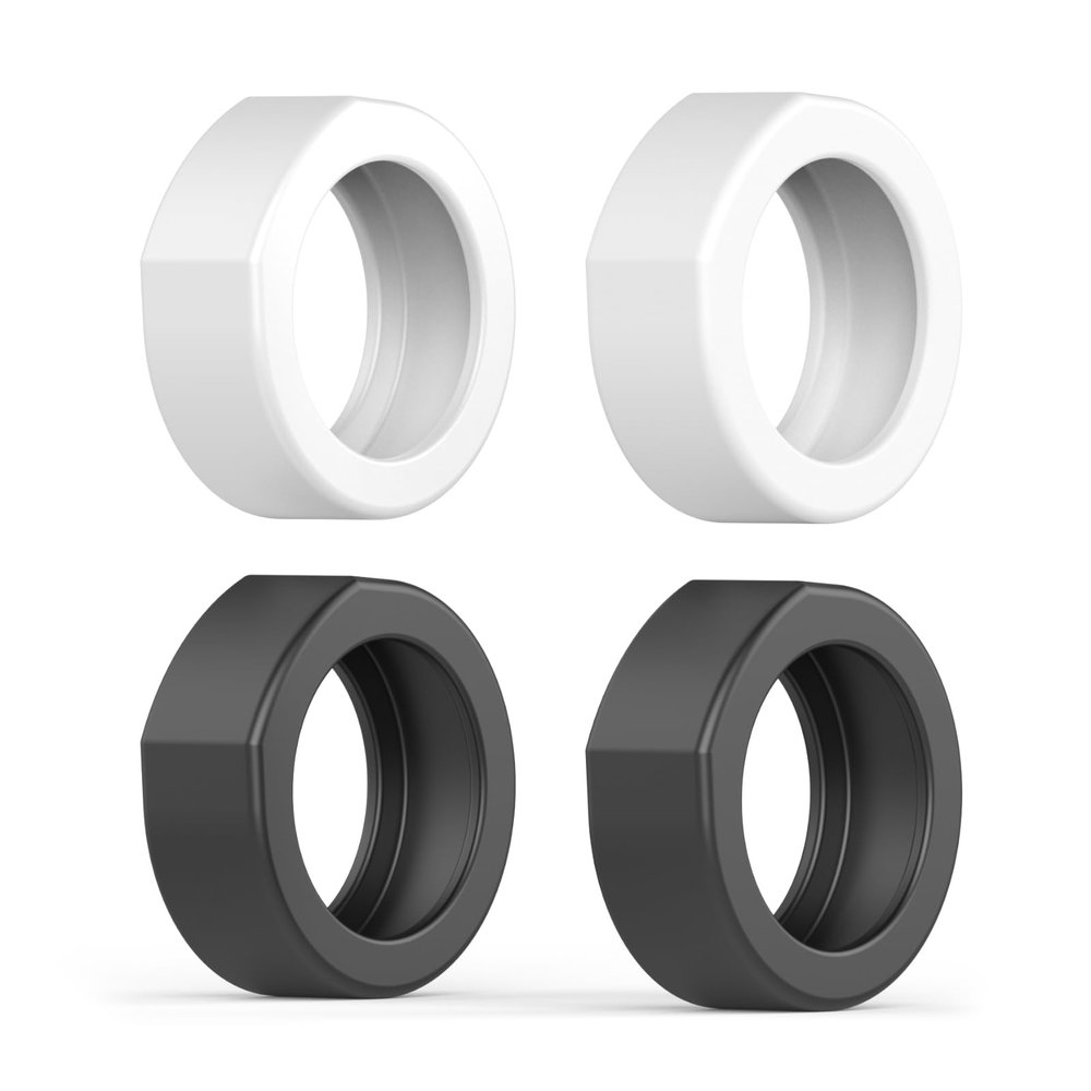 CAROFAFA Ring Protector Silicone Ring Cover Compatible with Oura Ring Protector, Elastic Case for Oura Ring Gen 3 Working Out (Horizon compatible, 2 Black 2 Transparent, S), S(6/7)