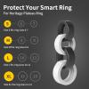 CAROFAFA Ring Protector Silicone Ring Cover Compatible with Oura Ring Protector, Elastic Case for Oura Ring Gen 3 Working Out (Horizon compatible, 2 Black 2 Transparent, S), S(6/7) view 3
