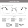 LAMBBAA Accessories Reading Glasses Titanium Frame Glasses Classic Computer Flexible Anti Eyestrain For Men Women(matt silver,+2.00Magnification) view 3