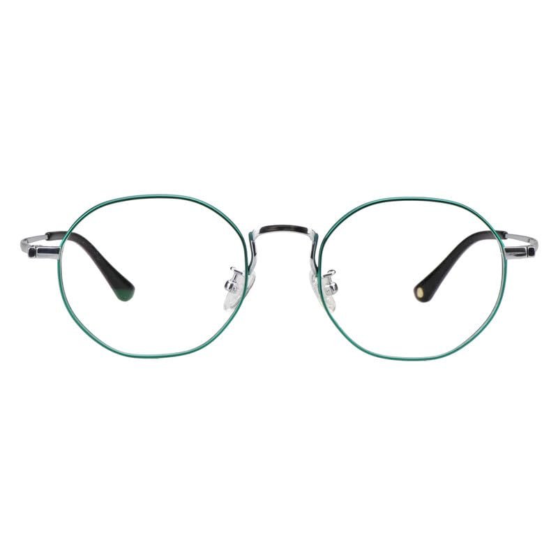 LAMBBAA Accessories Reading Glasses Titanium Frame Glasses Classic Computer Flexible Anti Eyestrain For Men Women(silver green,+2.75Magnification)