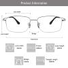 LAMBBAA Accessories Reading Glasses Titanium Frame Glasses Classic Computer Flexible Anti Eyestrain For Men Women(silver,+1.50Magnification) view 3
