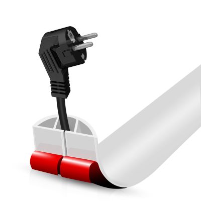 Floor Cord Cover Self Adhesive Cord Hider,3.3FT Cable Management, Extension Strip Protector for Wires, Prevent Cable Trips for Offices, Gyms, Exhibitions Cavity:0.39"(W) x 0.27"(H) White