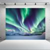chnywork 7x5ft Northern Lights Backdrop Snowy Mountains Aurora Borealis Starry Night Sky Background Winter Wonderland Magic Landscape Themed Party Home Decorations Portrait Photo Props Wallpaper view 2