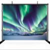 chnywork 7x5ft Northern Lights Backdrop Snowy Mountains Aurora Borealis Starry Night Sky Background Winter Wonderland Magic Landscape Themed Party Home Decorations Portrait Photo Props Wallpaper view 3