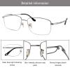 LAMBBAA Accessories Reading Glasses Titanium Frame Glasses Classic Computer Flexible Anti Eyestrain For Men Women(matt silver,+3.50Magnification) view 2