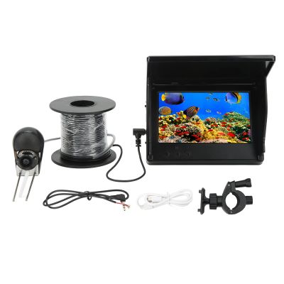 Brilluxa Fish Finder Camera, 5in Underwater Fishing Camera with LCD IPS Full View Monitor, 12V Waterproof Video System for Lake Boat ice Fishing, 30m 98.4ft Cable Underwater viewer