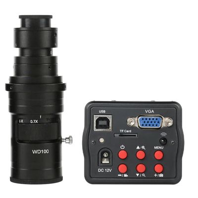 Microscope Kit Microscope Cameras 1080P VGA USB TF Video Recorder Industrial Electronic Digital Video Microscope Camera for Phone CPU PCB Repair Soldering Microscope Lens Adapters (Color : with 200x