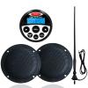 Marine Bluetooth Audio System Package - Waterproof AM FM Marine Radio Receiver with 4 inch Marine Speaker and Antenna HASDA 304.4001.056B (Black) view 1