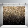 Pnylzzyxh Black and Gold Backdrop Golden Glitter Spots Backdrops Wedding Birthday Party Congrats Grad Christmas New Year Photography Background Family Reunion Baby Shower Banner Studio Props 9x6ft view 2