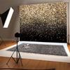 Pnylzzyxh Black and Gold Backdrop Golden Glitter Spots Backdrops Wedding Birthday Party Congrats Grad Christmas New Year Photography Background Family Reunion Baby Shower Banner Studio Props 9x6ft view 4