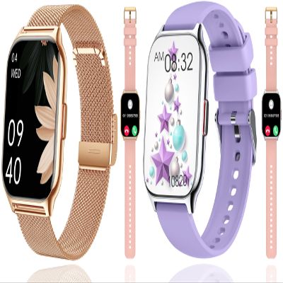 ZOSKVEE 2-Pack Smart Watch with 4 Bands, 2.0" Fitness Tracker Watch(Dial/Answer Calls) with Heart Rate/Blood Pressure/Blood Oxygen Monitor for Android iOS