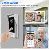 Wired Video Doorbell Apartment Intercom Syatem,10 Inch Full Touch Monitor,1080P Doorbell Camera,TUYA WiFi Smart Home Video Intercom Door Phone Kits IC Unlock for Villa Home,32G view 2