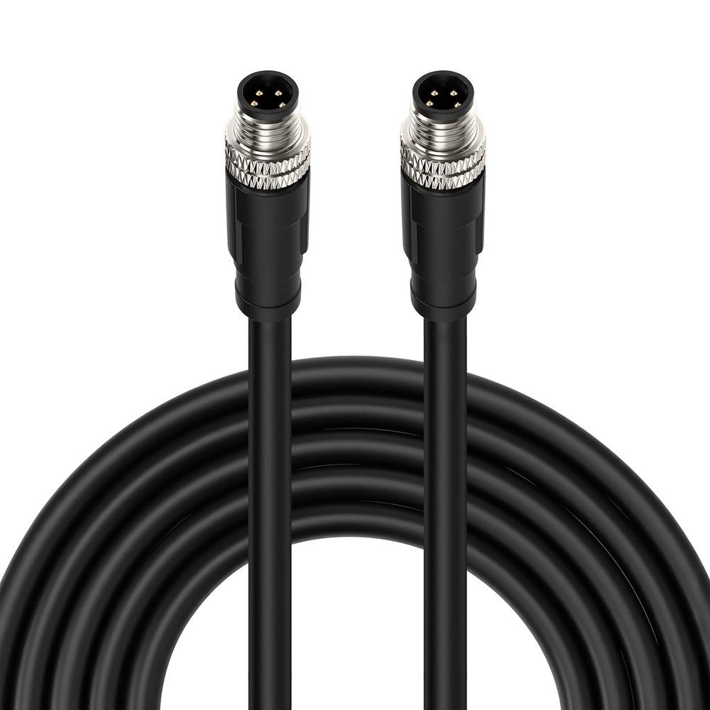 ZBLZGP M8 Male to Male Cable A Coding 8mm Field Assembly 4 Pin Connector Molded Waterproof Aviation Cable 24AWG Wire Connector for Automation and Industrial Cameras 10M/32.8FT