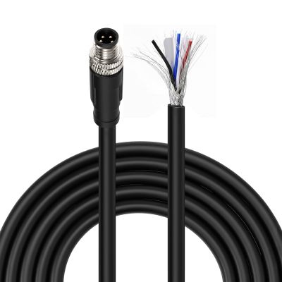 M8 4 Pin A-Code Male IO-Link Pigtail, Shielded IP67 Waterproof PVC Cable to Flying Leads, for Keyence/Balluff/Omron/Binder/TE Sensor Field Wiring (50M/164.0FT)