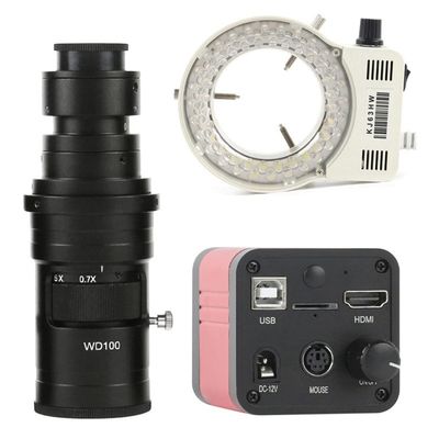 JOEBO Microscope Kit Industry Video Microscope Camera 23MP 1080P USB Magnifier Zoom C Mount Lens Microscope Lens Adapters (Color : with 200X Lens Light)