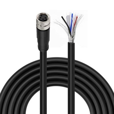 ZBLZGP M8 4-Pin Female Flying Lead Cable, 25M (82.0FT) 24AWG Shielded PVC IP67, for Keyence, Siemens, Pepperl and Fuchs Sensor Actuator and Field Device