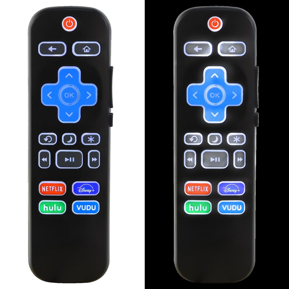 2 Pack Backlit Universal Remote Control Fit for All Roku Built-in Smart TV, Replacement Compatible with Hisense T-CL Philips Onn Sharp RCA Roku TV Remote, NOT for Any Roku Box/Roku Stick