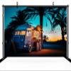 chnywork 9x6ft Tropical Food Truck Backdrop Seaside Beach Festival Bar Light Bulbs Palm Trees Sunset Scenery Background Summer Vacation Birthday Wedding Party Decor Photo Props Wallpaper view 3