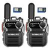 2 pcs global-ptt G388 4G LTE Mini Metal walkie Talkie Long Range Two Way Radio for Adults Work Communication Unlimited Distance Professional intercom 5000 Miles with yearly SIM (2silverwithSIM) view 1