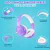 UKELALA C3 Kids Headphones Wired, On-Ear Wired Head Phones for Boys Girls with 3.5mm Jack, Foldable, Adjustable Headband, Child Headphone for School Home Airplane Tablet Purple view 2