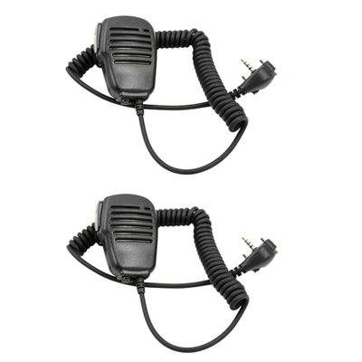 Baglaum 2X Shoulder Speaker Microphone Hand Mic with PTT for Standard Portable Two-Way Radio VX-231 EVX-531 VX-160