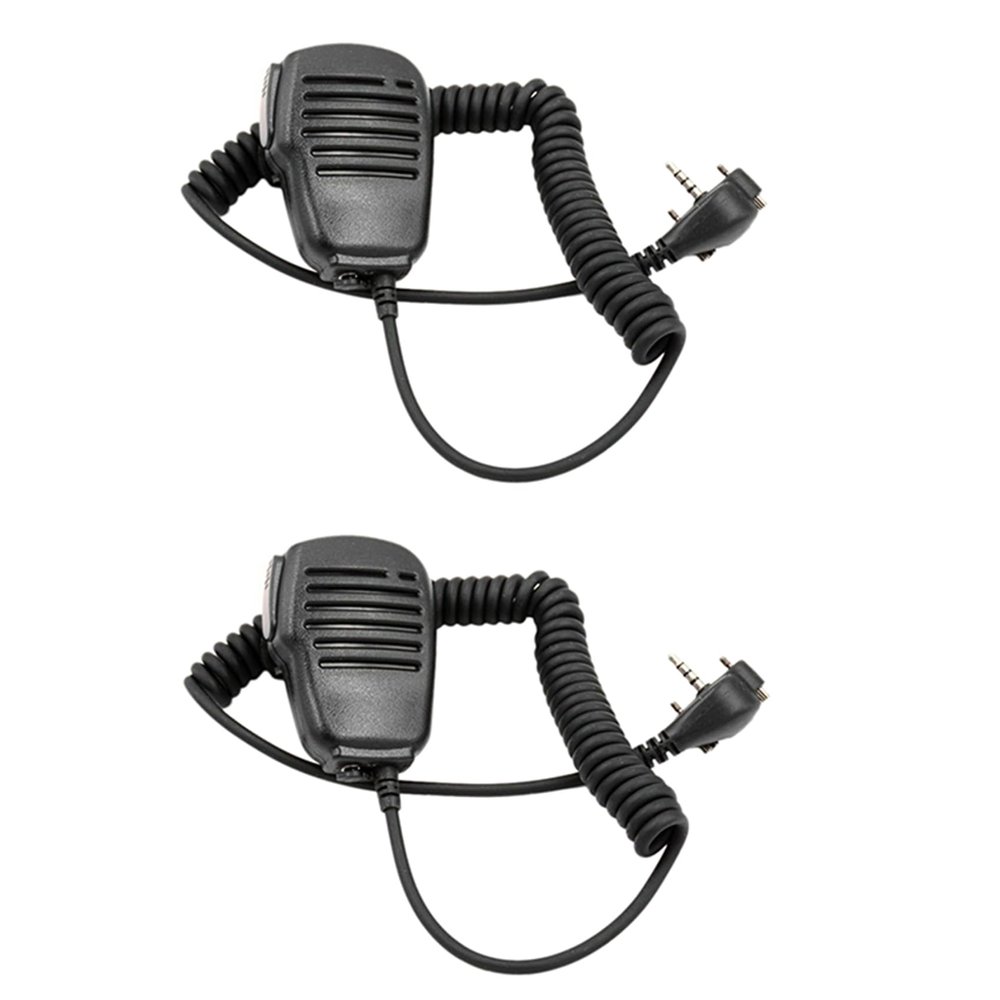 Baglaum 2X Shoulder Speaker Microphone Hand Mic with PTT for Standard Portable Two-Way Radio VX-231 EVX-531 VX-160