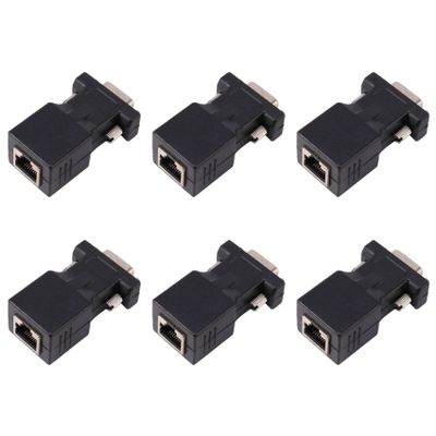 Baglaum 6X VGA Extender Male to LAN CAT5 CAT6 RJ45 Network Cable Adapter, Black, 750123078