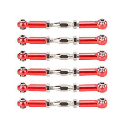 MUNEFE RC Stee Links, RC Car Push Rod, RC Stee Rod Links, Suitable for Ensu The Reliable Performance of Your Rc Model(Red)