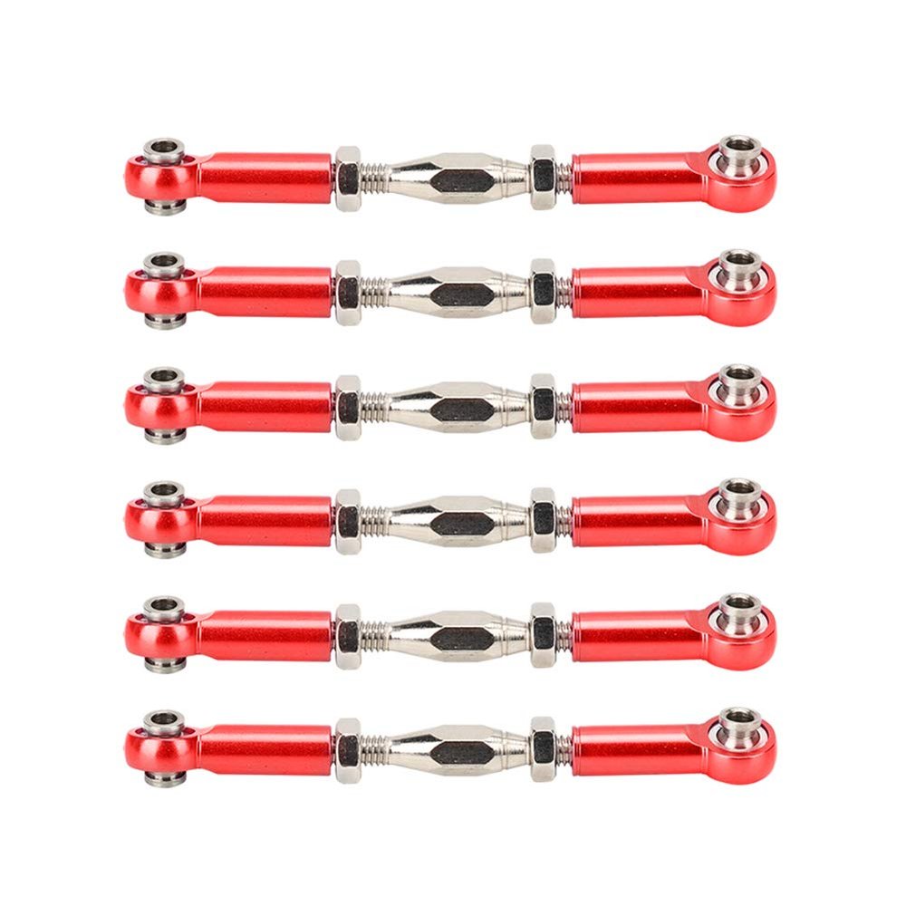 MUNEFE RC Stee Links, RC Car Push Rod, RC Stee Rod Links, Suitable for Ensu The Reliable Performance of Your Rc Model(Red)